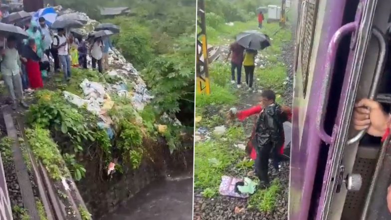 Maharashtra Rain Fury: ठाणे के ठाकुर्ली में बड़ा हादसा, रेलवे ट्रैक पार करते समय व्यक्ति के हाथ से गिरा चार महीने का बच्चा; पानी में बहा नवजात (Video)