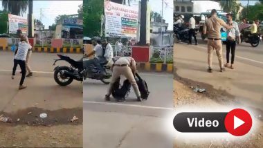 VIDEO: लड़कियों को छेड़ रहा था शख्स, पुलिस वाले को भी दिखाने लगा रौब, देखें फिर क्या हुआ