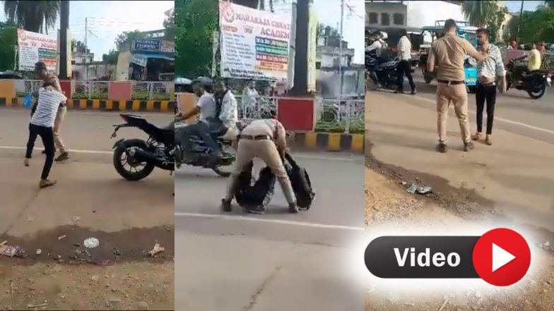 VIDEO: लड़कियों को छेड़ रहा था शख्स, पुलिस वाले को भी दिखाने लगा रौब, देखें फिर क्या हुआ