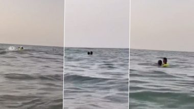 Viral Video: समंदर की तेज लहरों में डूब रहा था शख्स, मसीहा बनकर लड़के ने बचाई उसकी जान