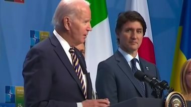 Joe Biden Latest Gaffe Video: नाटो शिखर सम्मेलन में अमेरिकी राष्ट्रपति जो बिडेन ने Volodymyr Zelensky को गलती से कहा Vladimir, देखें वीडियो