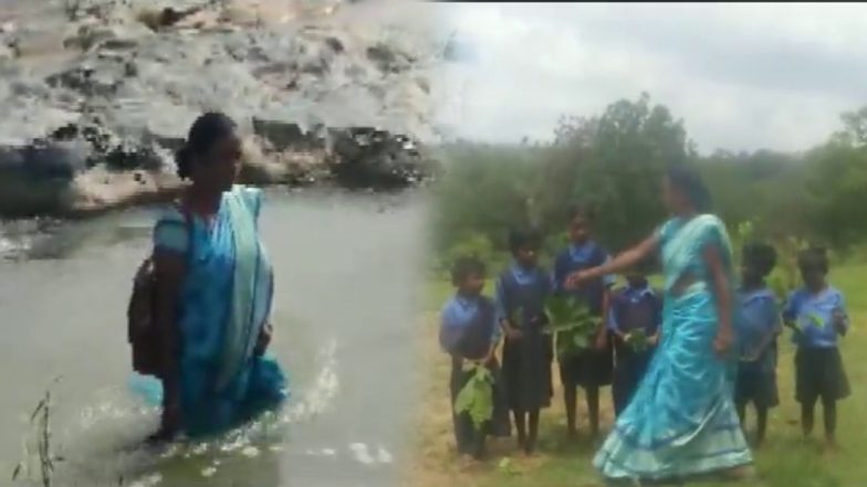 VIDEO: पढ़ाने का जुनून! बच्चों के भविष्य के लिए 2 नदियों को पैदल पार स्कूल पहुंचती हैं महिला टीचर