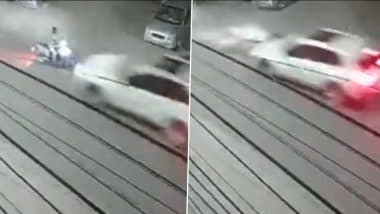 Hyderabad Hit And Run: हैदराबाद में तेज रफ्तार कार का कहर, बाइक सवार को मारी जोरदार टक्कर (Watch Video)