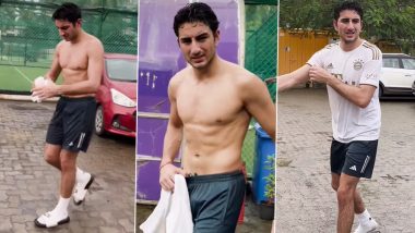 Shirtless Ibrahim Ali Khan: फुटबॉल मैच के बाद शर्टलेस हुए इब्राहिम अली खान, सोशल मीडिया पर वायरल हुआ वीडियो (Watch Video)