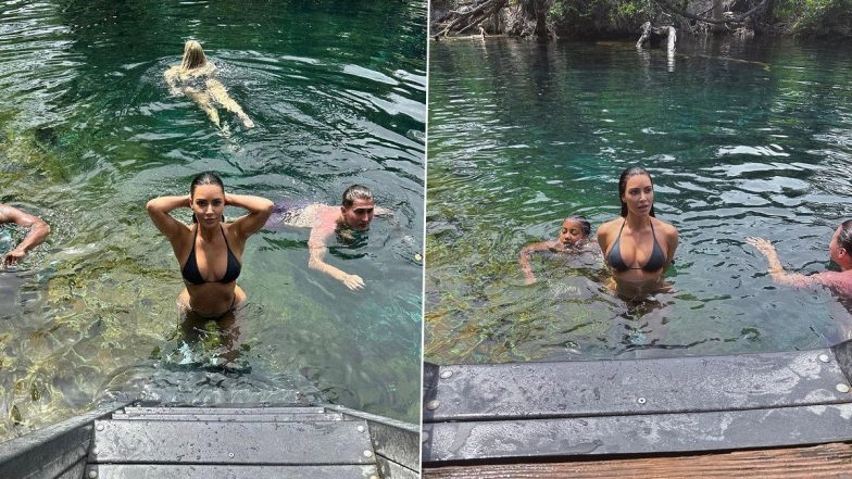 Kim Kardashian ने सिजलिंग ब्लैक बिकनी में ढाया कहर, एक्ट्रेस ने पूल में लगाए गोते, यूजर्स हुए घायल (View Pics)