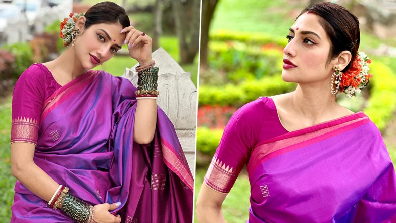 Nusrat Jahan का पारंपरिक साड़ी में दिखा खूबसूरत अवतार, एक्ट्रेस की दिलकश अदाओं ने मोहा यूजर्स का दिल (View Pics)
