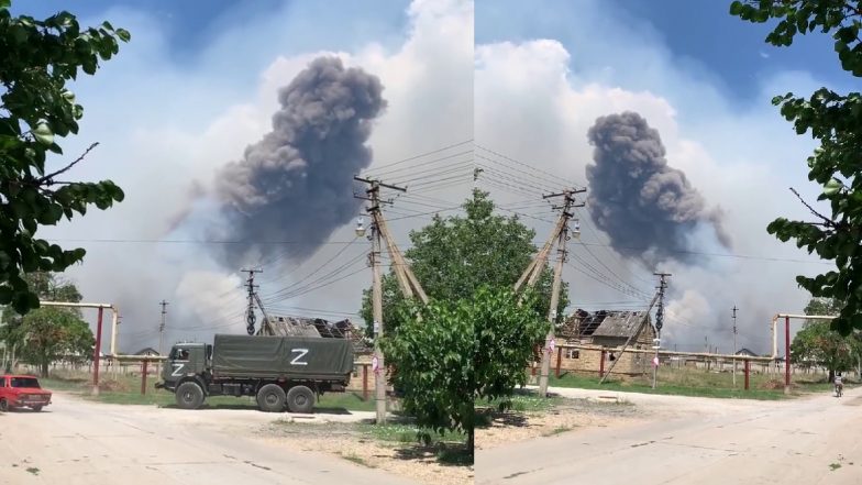 Ukraine Strikes Video: यूक्रेन ने क्रीमिया में फिर किया हमला, भीषण धमाके में रूसी हथियार और ईंधन डिपो तबाह