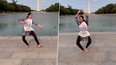 Bharatnatyam Dance Viral Video: अमेरिका में वाशिंगटन स्मारक के सामने शास्त्रीय गाने की धुन पर किया डांस, देखें वीडियो