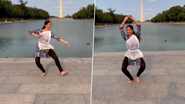 Bharatnatyam Dance Viral Video: अमेरिका में वाशिंगटन स्मारक के सामने शास्त्रीय गाने की धुन पर किया डांस, देखें वीडियो