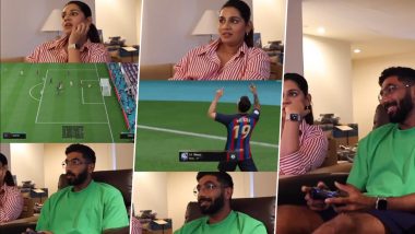 Jasprit Bumrah Playing FIFA Game With Wife: फीफा गेम खेलते हुए जसप्रित बुमराह पत्नी संजना गणेशन के साथ मजेदार नोकझोक का वीडियो वायरल