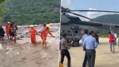 Himachal Rain: हिमाचल प्रदेश के मंडी में NDRF ने 51 लोगों का किया रेस्क्यू, वायु सेना के हेलीकॉप्टरों से पहुंचाई गई मदद, देखें वीडियो