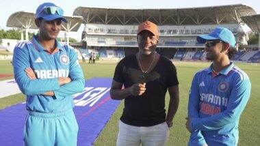 Shubhman-Ishan Meets Brian Lara Video: वेस्टइंडीज के खिलाफ सीरीज जीतने के बाद ब्रायन लारा से मिले शुभमन गिल और ईशान किशन, आपस में की बातचीत, देखें वीडियो