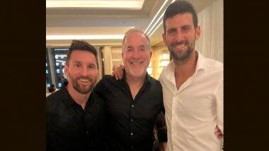 Novak Djokovic Meets Lionel Messi: यूएसए में लियोनेल मेस्सी और इंटर-मियामी के सह-मालिक जॉर्ज मास से मिले नोवाक जोकोविच, तस्वीर हुई वायरल