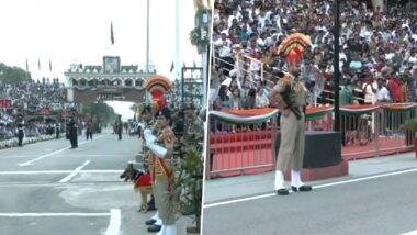 Beating Retreat Ceremony 2023: स्वतंत्रता दिवस की पूर्व संध्या पर अटारी-वाघा बॉर्डर पर आयोजित किया गया रिट्रीट सेरेमनी, देखें जश्न का शानदार Video