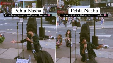 Man Performs 'Pehla Nasha' On Street: लंदन के ऑक्सफ़ोर्ड स्ट्रीट पर लड़के ने गाया 'पहला नशा', वीडियो हुआ वायरल