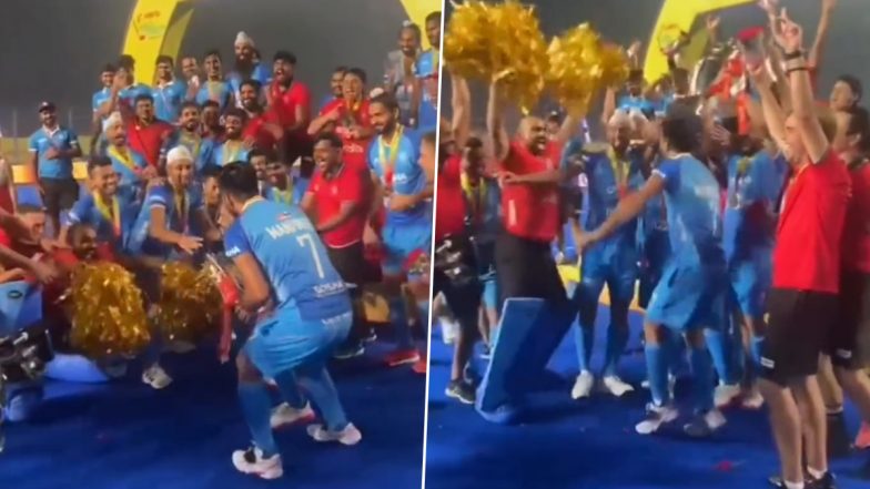 Indian Hockey Team Celebration Video: एशियाई चैंपियंस ट्रॉफी जीतने के बाद भारतीय हॉकी टीम को नहीं है ख़ुशी का ठिकाना, जमकर&nbsp;मनाया जश्न, देखें वीडियो
