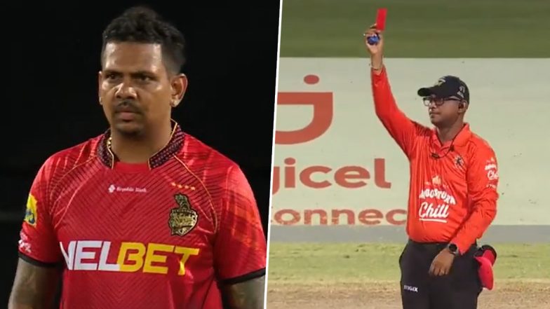 Sunil Narine Gets RED Card in CPL: क्रिकेट इतिहास में पहली बार इस्तेमाल हुआ रेड कार्ड, जिसका शिकार बने विंडीज गेंदबाज़ सुनील नरेन, जानें वजह