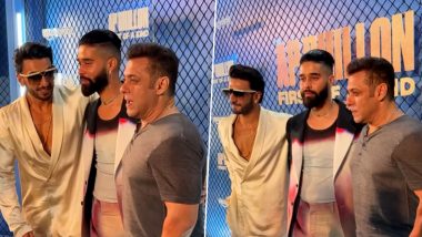 Salman Khan, Ranveer Singh और  AP Dhillon ने एक साथ दिए पोज, भाईजान ने किया कुछ ऐसा कि चारो तरफ हो रही है तारीफ (Watch Video)