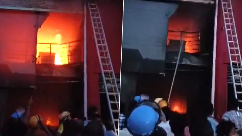 Andhra Pradesh: पाठपट्टनम के शॉपिंग मॉल में शॉर्ट सर्किट के कारण लगी आग, काबू करने में जुटा दमकल विभाग (Video)