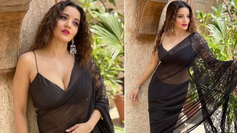 भोजपुरी अदाकारा Monalisa ने ब्लैक ट्रांसपेरेंट साड़ी पहन लगाई आग, एक्ट्रेस का किलर लुक देख यूजर्स का छूटा पसीना (View Pics)