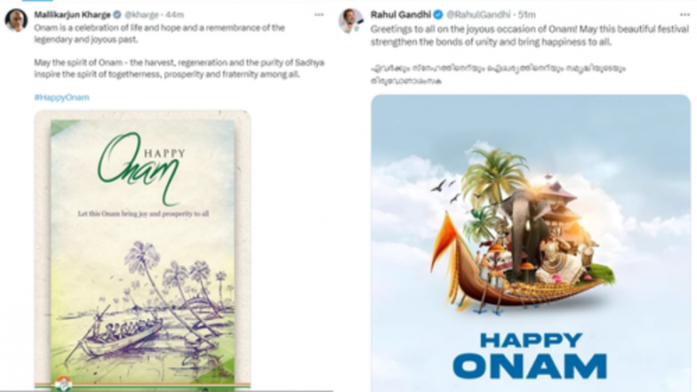 Onam Greetings: खड़गे, राहुल ने लोगों को ओणम की शुभकामनाएं दीं