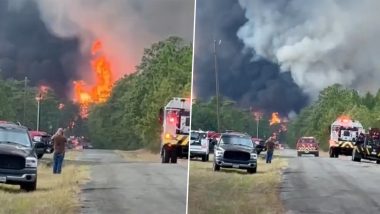 US Wildfire Video: अमेरिका के एक और जंगल में लगी भीषण आग, लुइसियाना शहर को कराया जा रहा है खाली