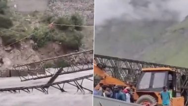 VIDEO: उत्तराखंड में हादसा, निर्माणाधीन पुल का हिस्सा टूटकर नदी में गिरने से पानी के तेज बहाव में एक मजदूर बहा