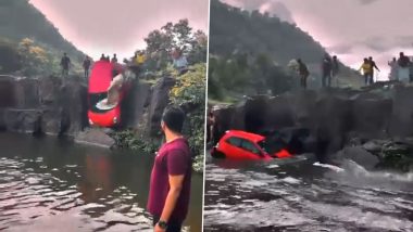 Car Falls In Waterfall Video: कार फिसलकर कुंड में गिरी, अंदर थी 12 साल की बच्ची, फिर...
