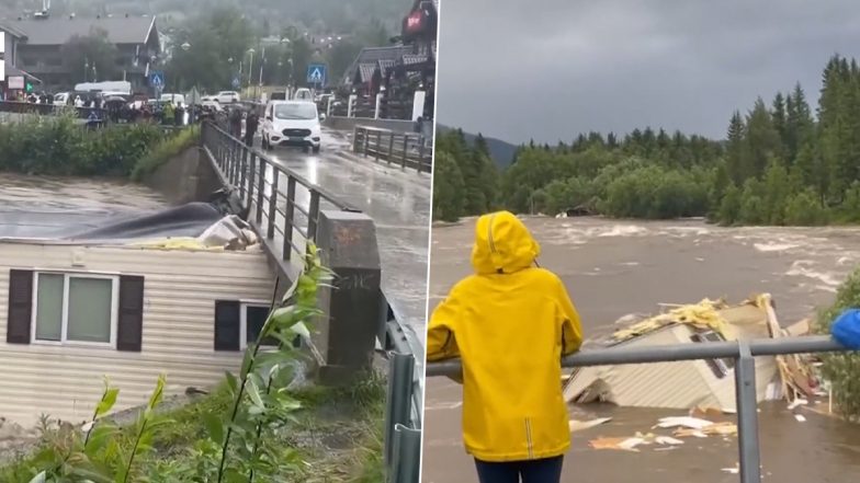 Video: नॉर्वे में तूफान हंस ने मचाई तबाही, बाढ़ में बह गया घर, कैमरे में कैद हुआ मंजर