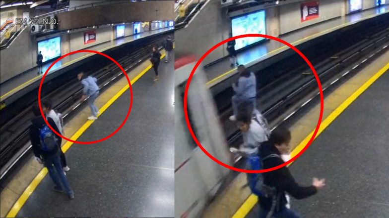 Shocking VIDEO: तेज रफ्तार मेट्रो ट्रेन के सामने कूदा शख्स, दिलदहला देने वाली घटना का वीडियो आया सामने