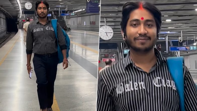 Viral Video: माथे पर बिंदी और मांग में सिंदूर लगाकर सफर करता दिखा शख्स, दिल्ली मेट्रो से वायरल हुआ मजेदार वीडियो