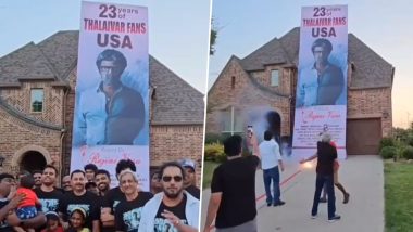 Jailer In USA: रजनीकांत के अमेरिका में स्थित फैंस ने 'जेलर' की रिलीज का मनाया जश्न, थलाइवा के पोस्टर को दूध से नहलाया (Watch Video)