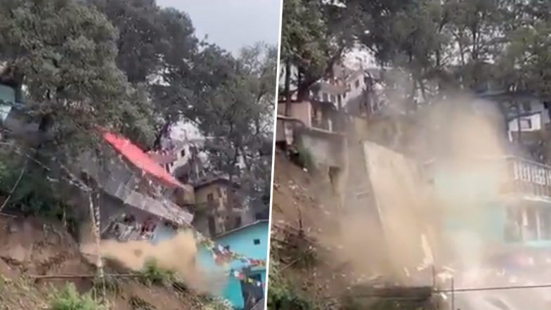 Landslide Caught on Camera: उत्तराखंड के नैनीताल में इमारत गिरने के बाद स्थानीय लोगों में दहशत, वीडियो देखें
