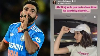 Shraddha Kapoor To Mohammed Siraj: "इस फ्री टाइम के साथ क्या करें", मोहम्मद सिराज से नाराज हुई श्रद्धा कपूर, इंस्टाग्राम स्टोरी पर पूछा ये सवाल, देखें पोस्ट