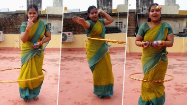 Hula Hooping in Saree: महिला ने साड़ी में हूला हूप करते समय किया डांस और करतब, वीडियो देख हो जाएंगे फैन