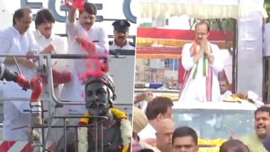 Ajit Pawar's Pune Road Show Video: डिप्टी सीएम अजित पवार ने पुणे में किया रोड शो, छत्रपति शिवाजी महाराज को दी श्रद्धांजलि
