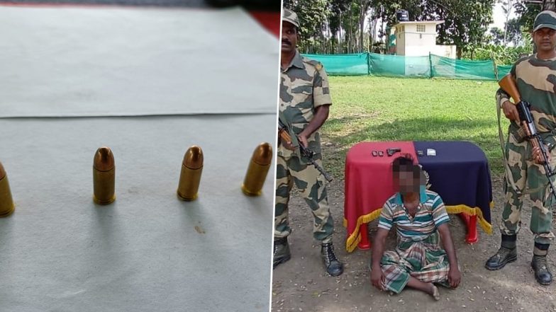 India-Bangladesh Border: BSF ने भारत-बांग्लादेश सीमा पर किसान के वेश में हथियार तस्कर को किया गिरफ्तार, एक देशी पिस्तौल, दो मैगजीन जब्त
