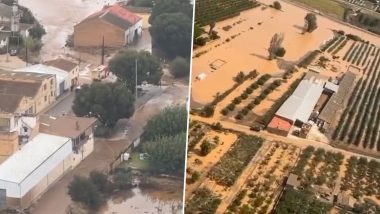 Heavy Rain in Spain Video: स्पेन के कुछ हिस्सों में भारी बारिश के बाद रेलवे लाइनें बंद, लोगों को घर में रहने का आदेश