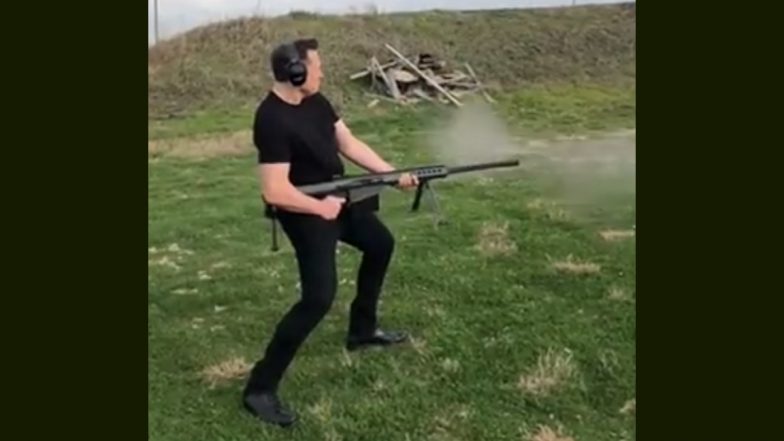 Elon Musk Hip-Firing Video: एलन मस्क हिप-फायर बैरेट 50 कैलिबर स्नाइपर से फायरिंग करते शेयर किया वीडियो- Watch