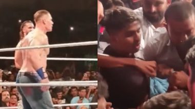 Fans Fight Over John Cena’s T-Shirt: WWE सुपरस्टार स्पेक्टैकल इवेंट में हैदराबाद के गाचीबोवली इंडोर स्टेडियम में John Cena की टी-शर्ट के लिए फैंस के बीच झड़प, देखें वीडियो