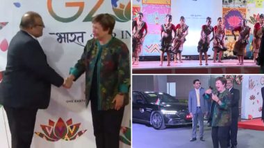 IMF MD Dancing During G20 Welcome: जी20 सम्मेलन के लिए दिल्ली पहुंचीं क्रिस्टालिना जॉर्जीवा, स्वागत के दौरान लोक गीत पर लगीं थिरकने