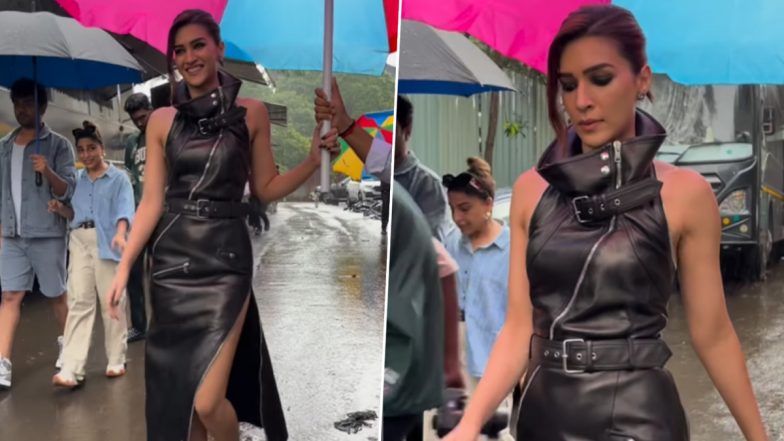 Kriti Sanon ने स्टायलिश आउटफिट में दिए सेक्सी पोज, एक्ट्रेस के&nbsp;किलर अवतार ने यूजर्स को बनाया दीवाना (Watch Video)