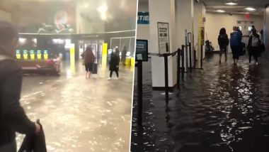 New York Laguardia Airport Video: न्यूयॉर्क में भारी बारिश से बाढ़ जैसे हालात, लागार्डिया एयरपोर्ट में पानी भर जाने से पैसेंजर्स उसके बीच से गुजरने को मजबूर