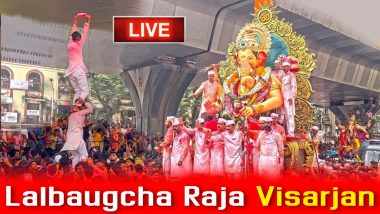 Lalbaugcha Raja Visarjan 2023 LIVE: लाइव देखें लालबागचा राजा का विसर्जन, गणपती बप्पा को विदाई देने के लिए उमड़ा जन सैलाब