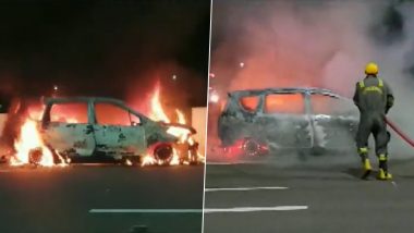 Lucknow Car Fire Video: यूपी के लखनऊ में शॉर्ट सर्किट के चलते कार में लगी आग, धू-धू के जली