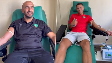 Morocco Football Team Players Donate Blood: मोरक्को फुटबॉल टीम के खिलाड़ियों, सहयोगी स्टाफ ने विनाशकारी भूकंप के पीड़ितों के लिए किया रक्तदान, देखें वीडियो