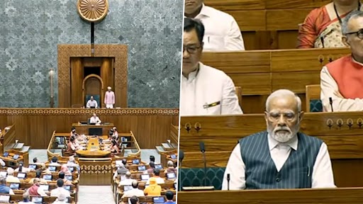 New Parliament Building: नए संसद भवन में लोकसभा की कार्यवाही शुरू होने से पहले स्पीकर ओम बिरला का संबोधन, लोगों को दी बधाई- VIDEO