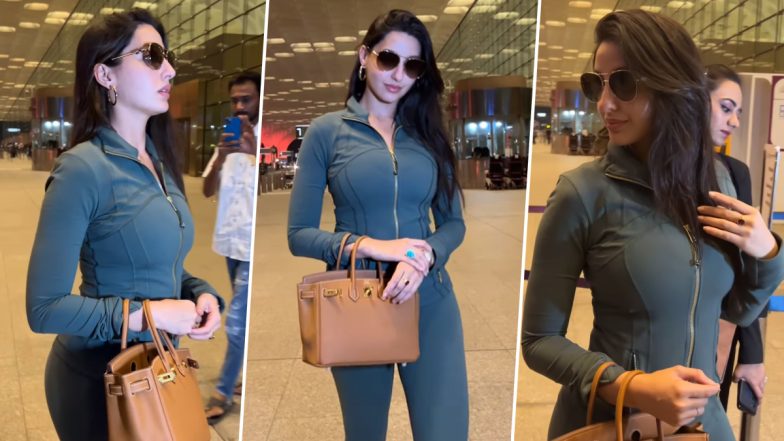 Nora Fatehi ने हॉट आउटफिट में मुंबई एयरपोर्ट पर बिखेरा जलवा, लट्टू हुए यूजर्स (Watch Video)