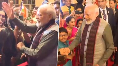 PM Modi Gets Warm Welcome in Indonesia: इंडोनेशिया के जकार्ता दौरे पर पीएम मोदी, प्रवासी भारतीयों ने किया जोरदार स्वागत (Watch Video)