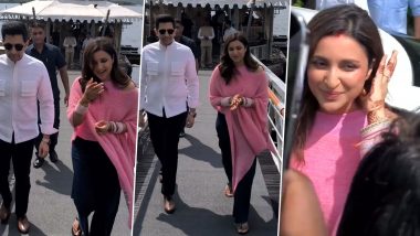 Raghav-Parineeti Post-Wedding Appearance: शादी के बाद साथ में नजर आए राघव चड्डा और परिणीति चोपड़ा, फैंस ने बरसाया प्यार (Watch Video)